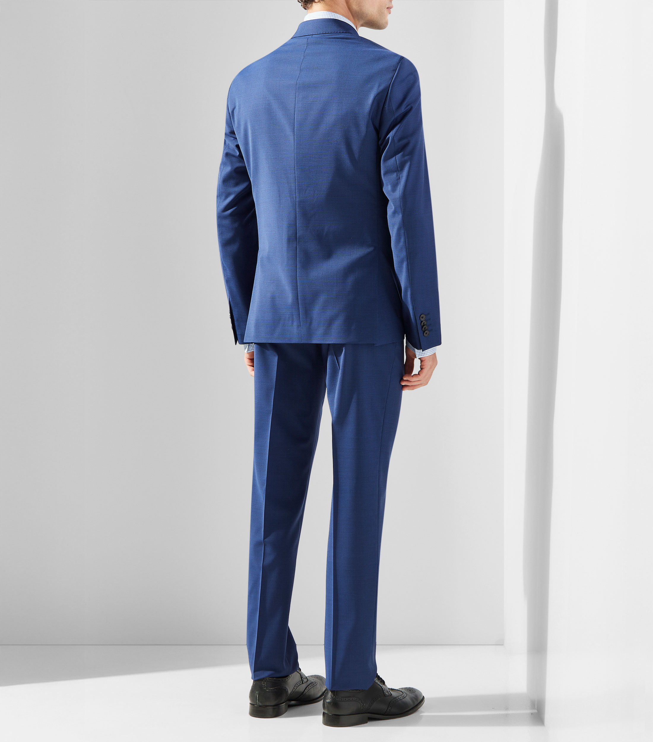 Traje en lana regular microdiseño Hombre